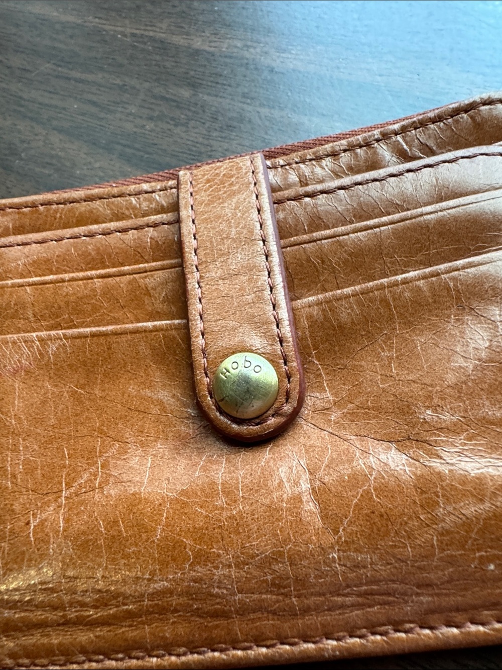 Hobo Brown Leather Credit Card Case - Picture 2 of 4